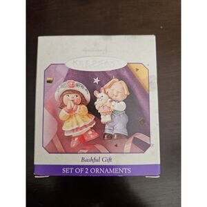 VTG HALLMARK Keepsake 1998 BASHFUL GIFT SET OF 2 CHRISTMAS ORNAMENT
